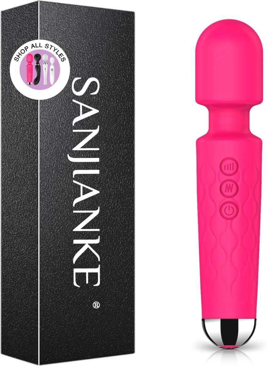 Vibrator Wand,Adult Sex Toy Wand, G Spot Dildo, Clit Vibrator, Sex Vibrators,Clitoris Stimulation,with 8 Speeds & 20 Patterns, Quiet,Fully Waterproof,Vibrating Wand for her Pleasure (Rose Red) - Image 5